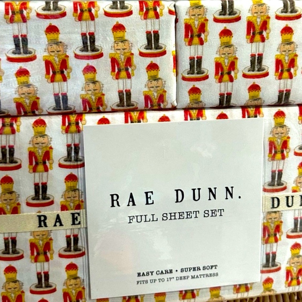 NWT Rae Dunn Sheet Set FULL size NUTCRACKER Christmas/Holiday/Seasonal